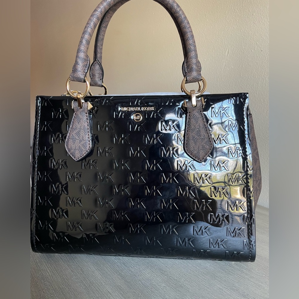 Marilyn MK Debossed Medium Satchel Bag